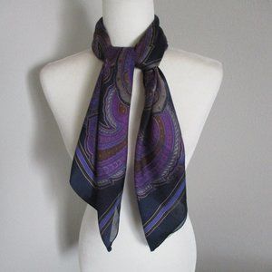 1980s shades of purple paisley scarf